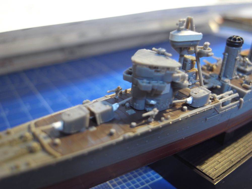多摩（フジミ、艦NEXT、1/700）の艦首機銃